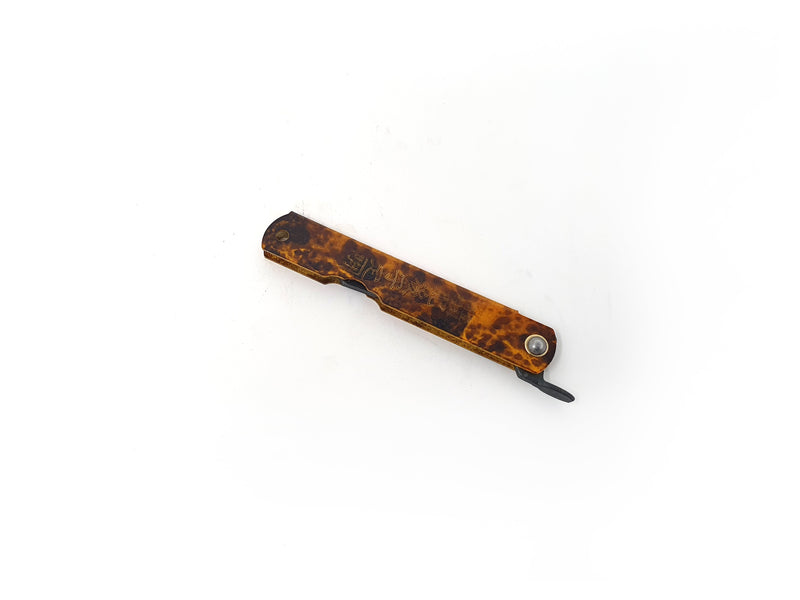 Japanese Higonokami 3" Blue Steel Garden Pocket Knife "Tortoiseshell Handle"