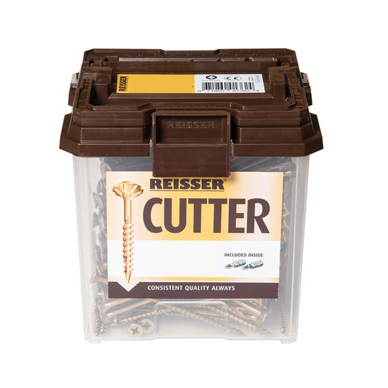 Reisser Cutter Pozi Woodscrews 5.0 x 60mm 500 Pcs with 2 Pozi Bits 8221560PB