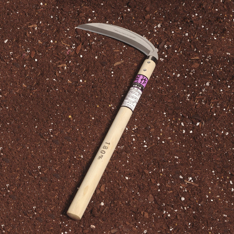 Nisaku Mikadukigama Japanese Stainless Steel Grass Sickle, 7-Inch Blade NJP130